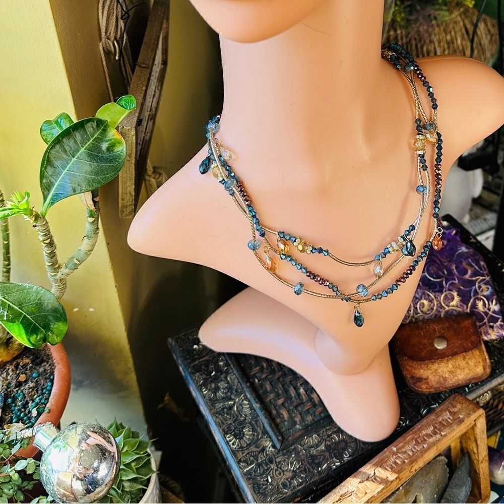 Vintage Multi Strand Austriancrystalnecklace - image 7